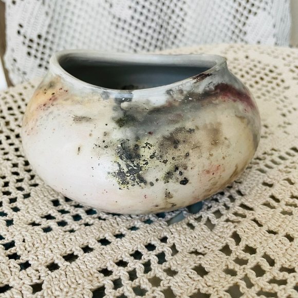 Vintage PorCer Studio Art Pottery Vase Planter Small Signed - Picture 6 of 10